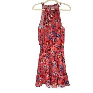 Parker halter style Serenity‎ dress in coral sevilla floral. NWT Size L